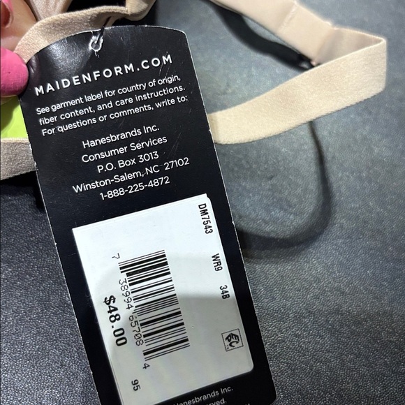 Maidenform T-shirt bralette, smart zone underwire cups, convertible, straps - Picture 6 of 6
